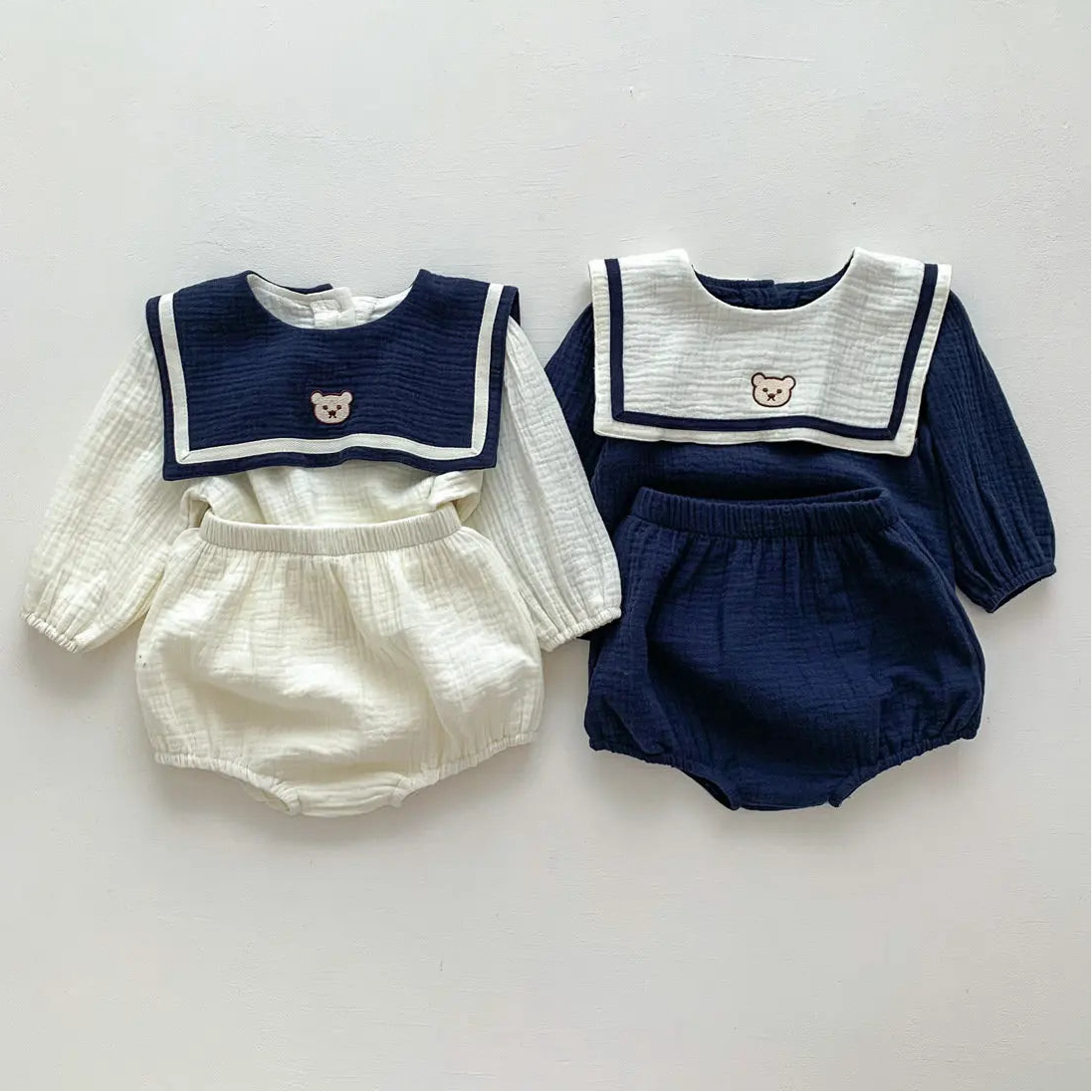 Navy Blue Bear Embroidery Set