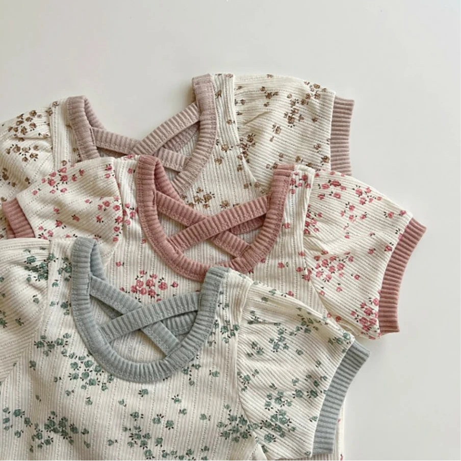 Floral Cross Knit Set