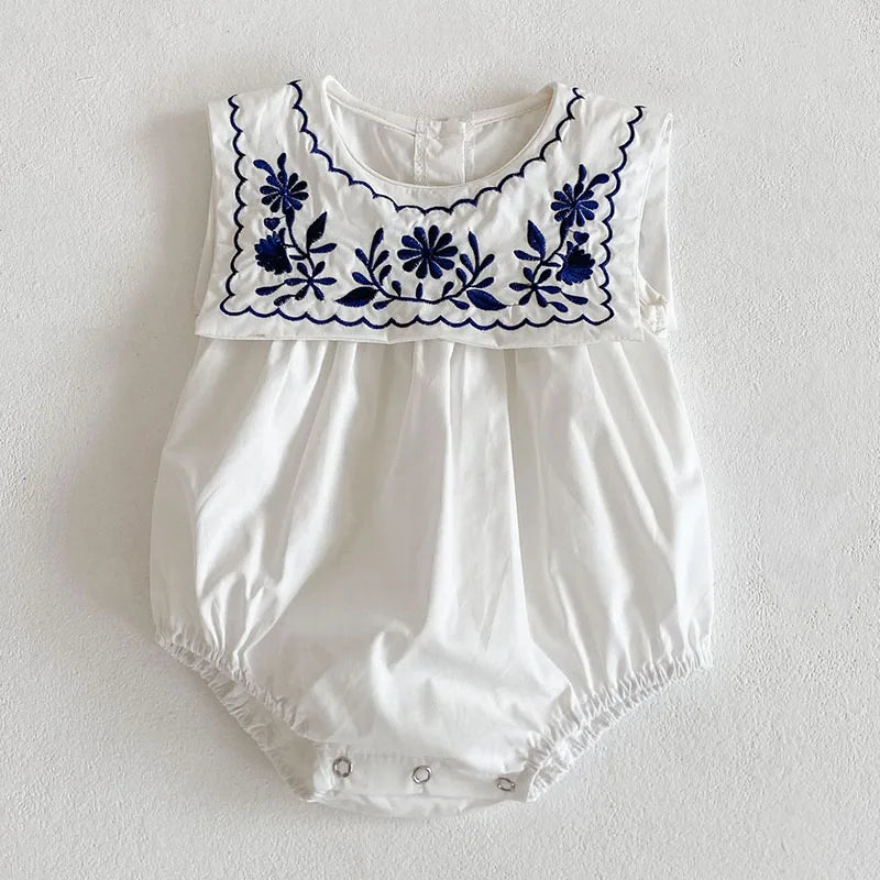 Embroidery Collar Romper