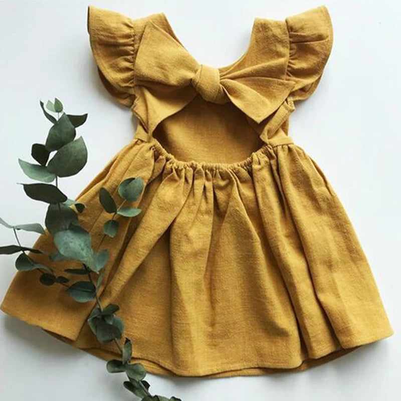 Girls Open Back Dress