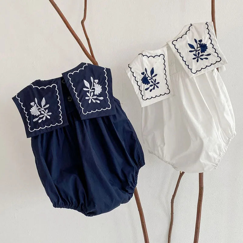 Embroidery Collar Romper