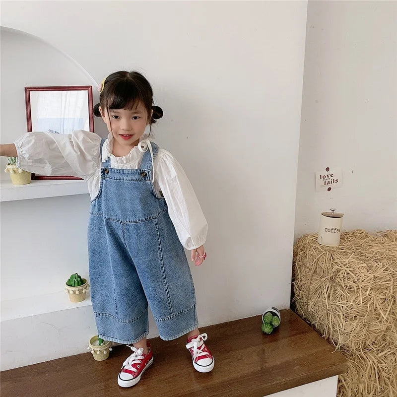 Unisex Wide Leg Denim Overalls