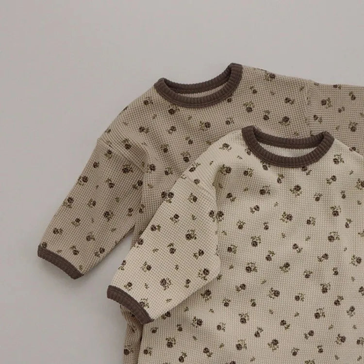 Floral Jacquard Waffle Knit Set