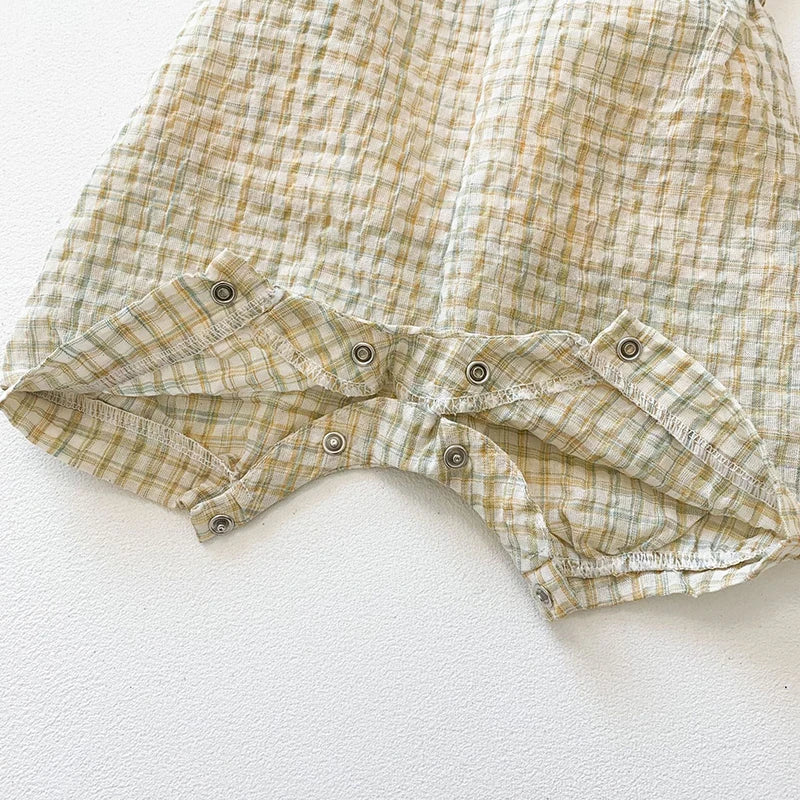 Unisex Plaid Jumpsuit and Hat Set