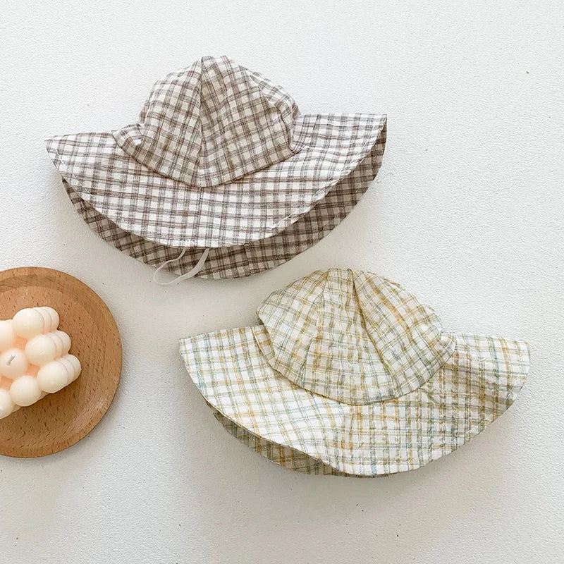 Unisex Plaid Jumpsuit and Hat Set