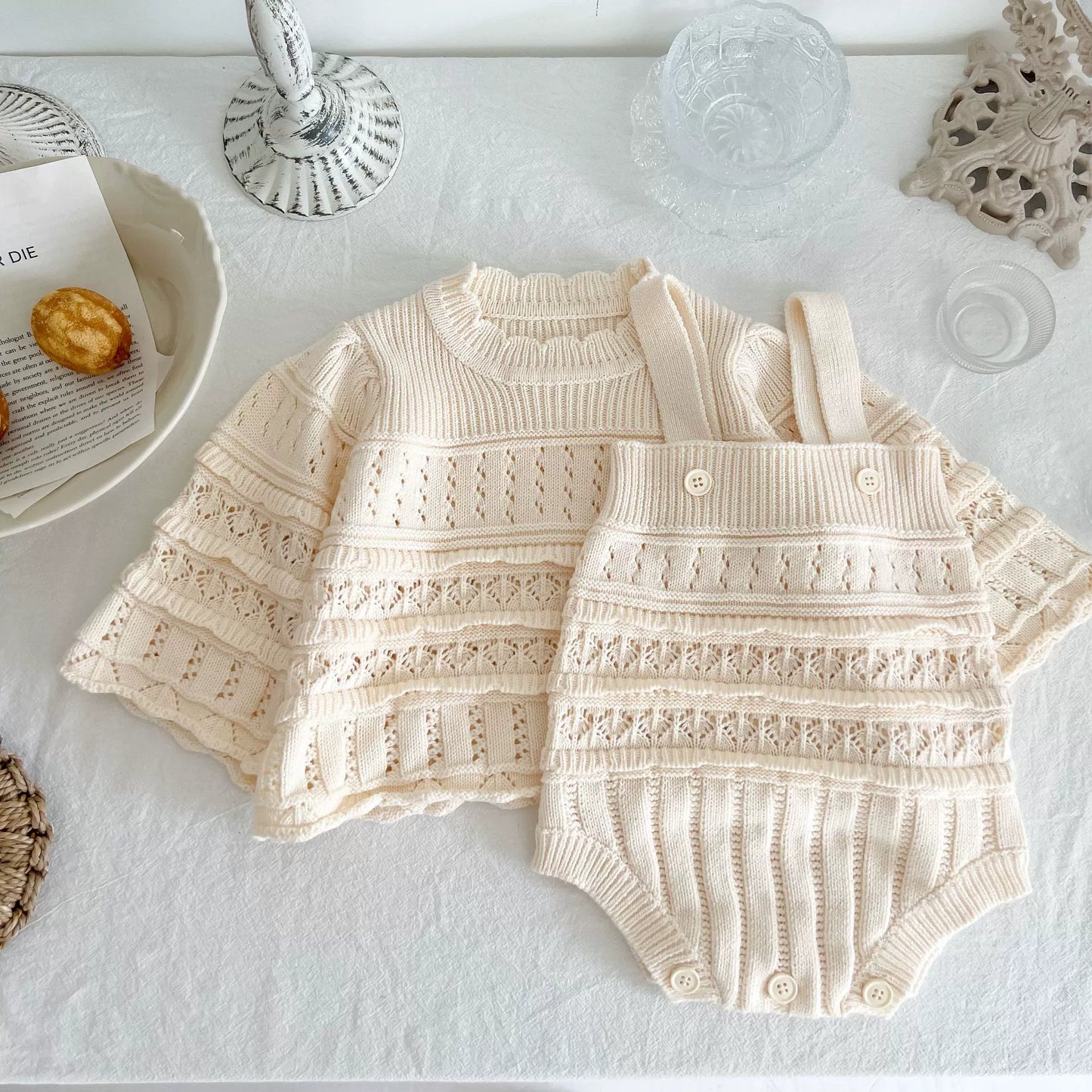 Ivory Knit Sweater Dress and Romper