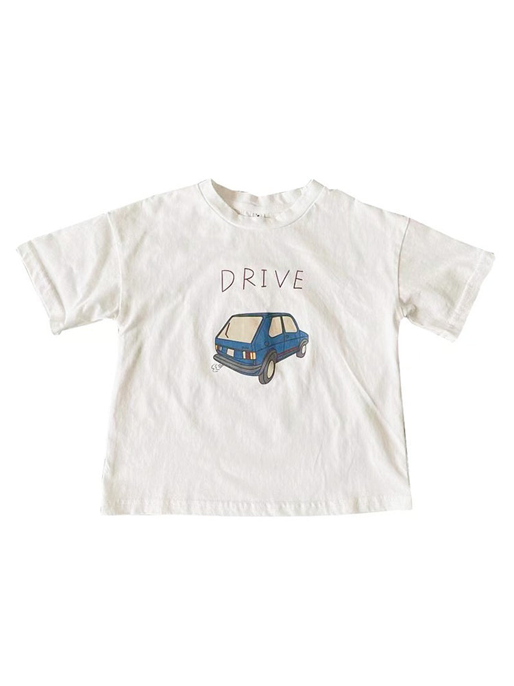 Boys Car Pattern T-shirt