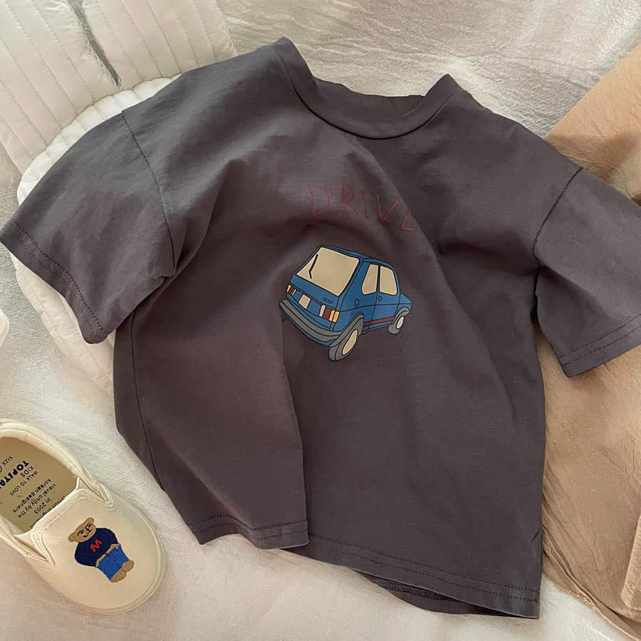 Boys Car Pattern T-shirt