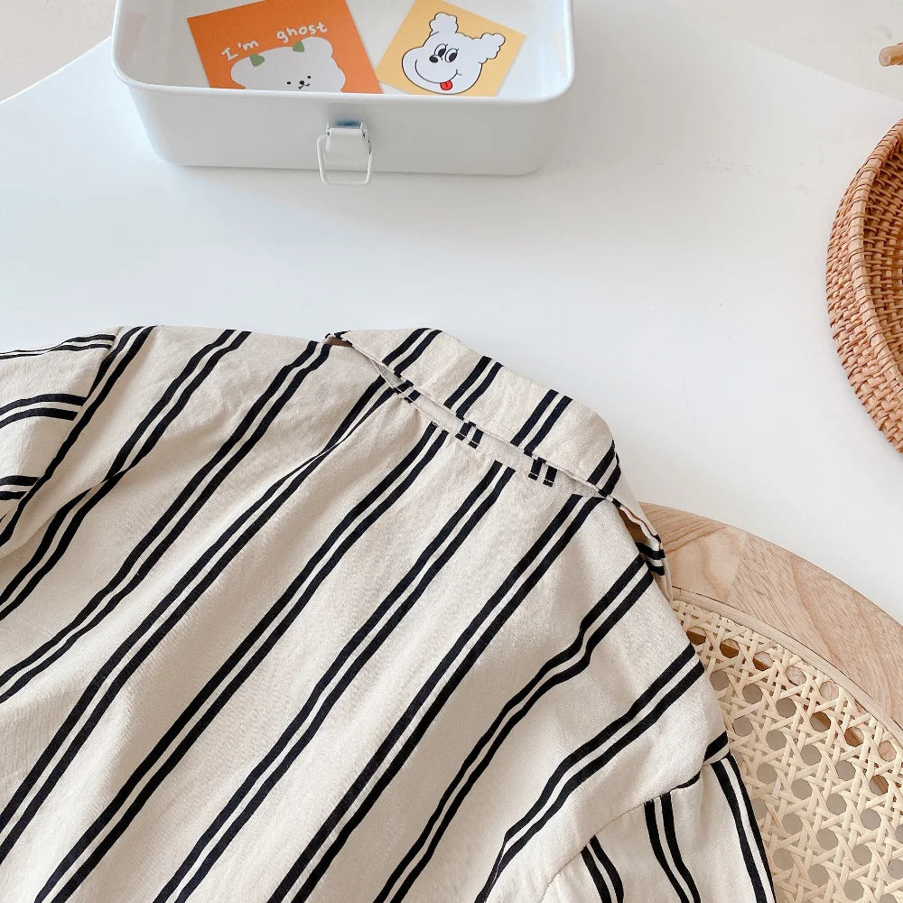 Boys Striped Button Up