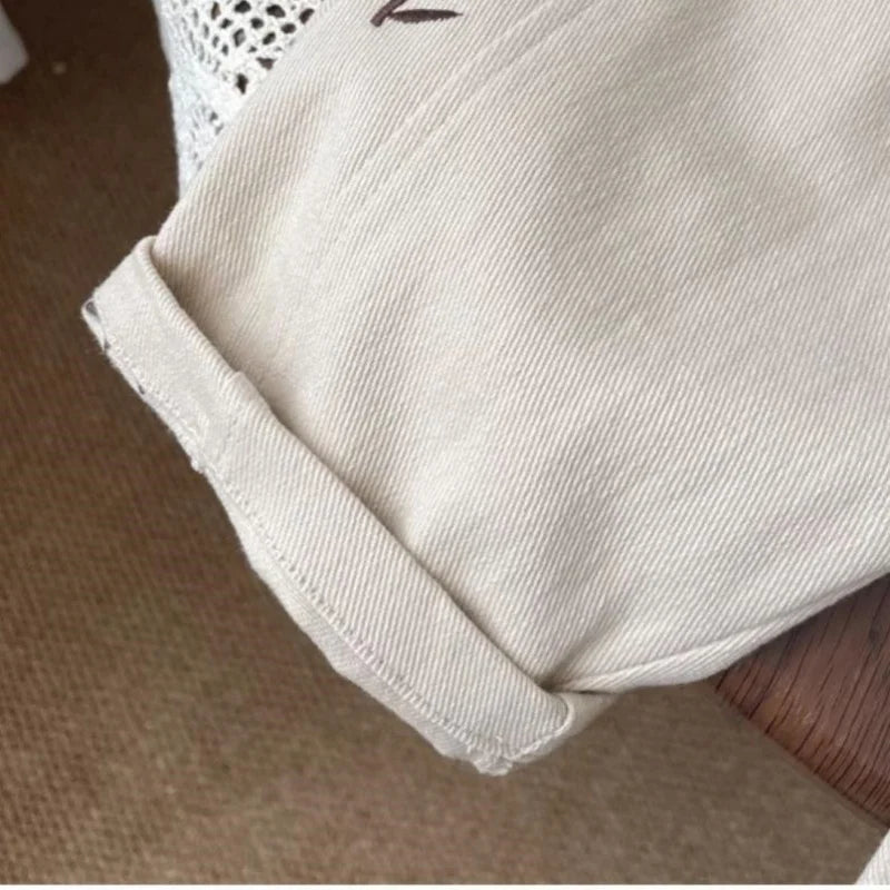 Cotton Brown Floral Embroidery Pants