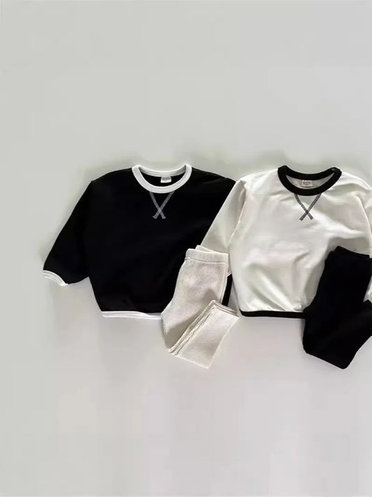 Black and White Versatile Rib Knit Set