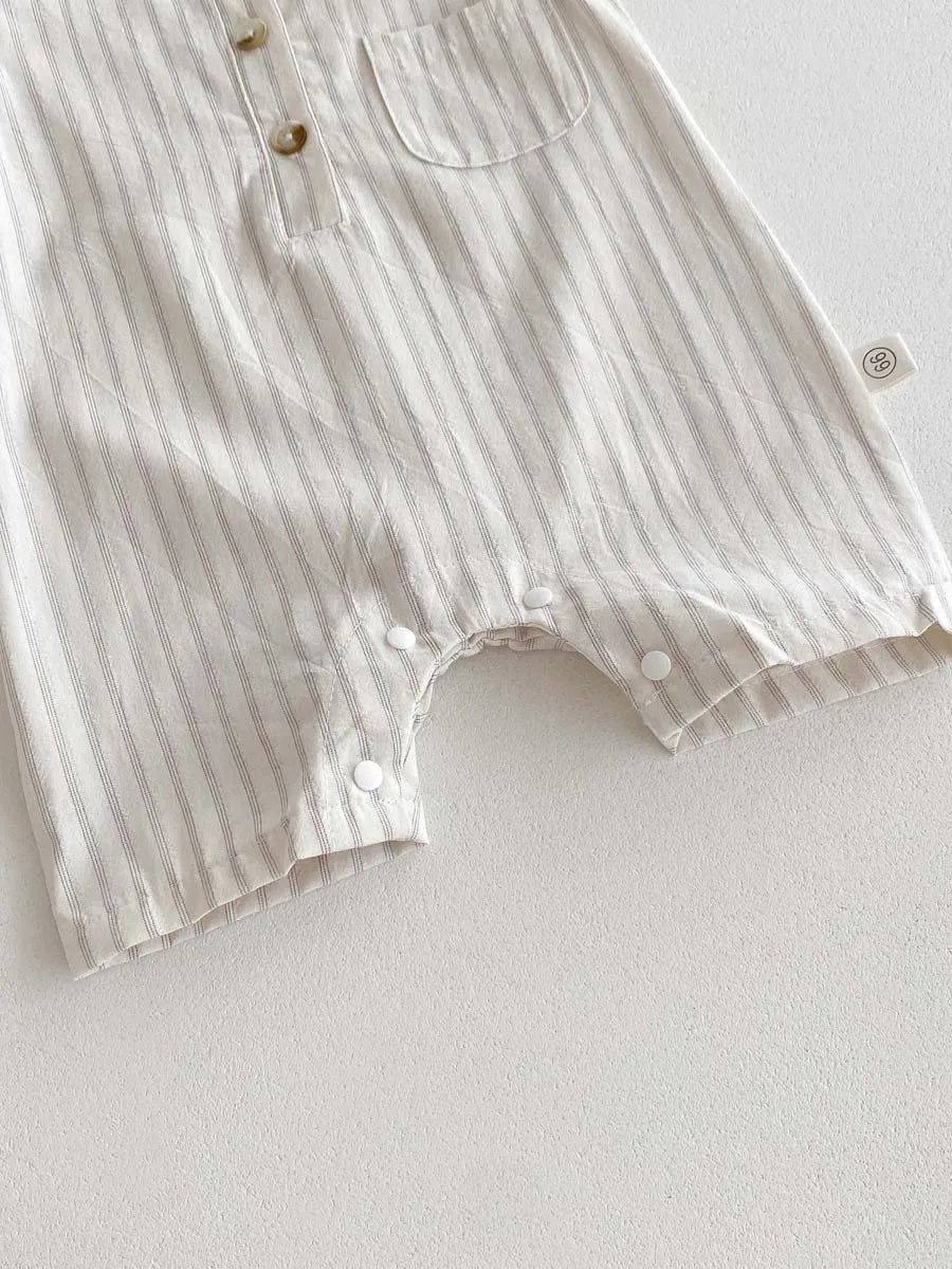 Striped Sleeveless Romper and Hat