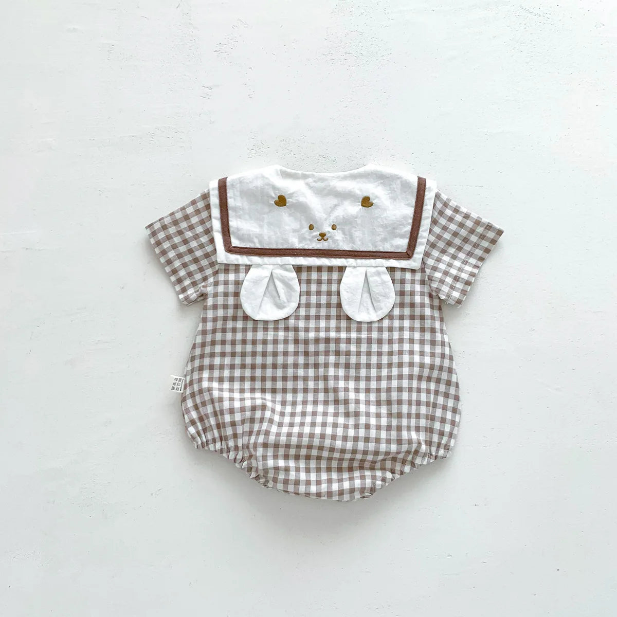 Plaid Bear Cotton Romper