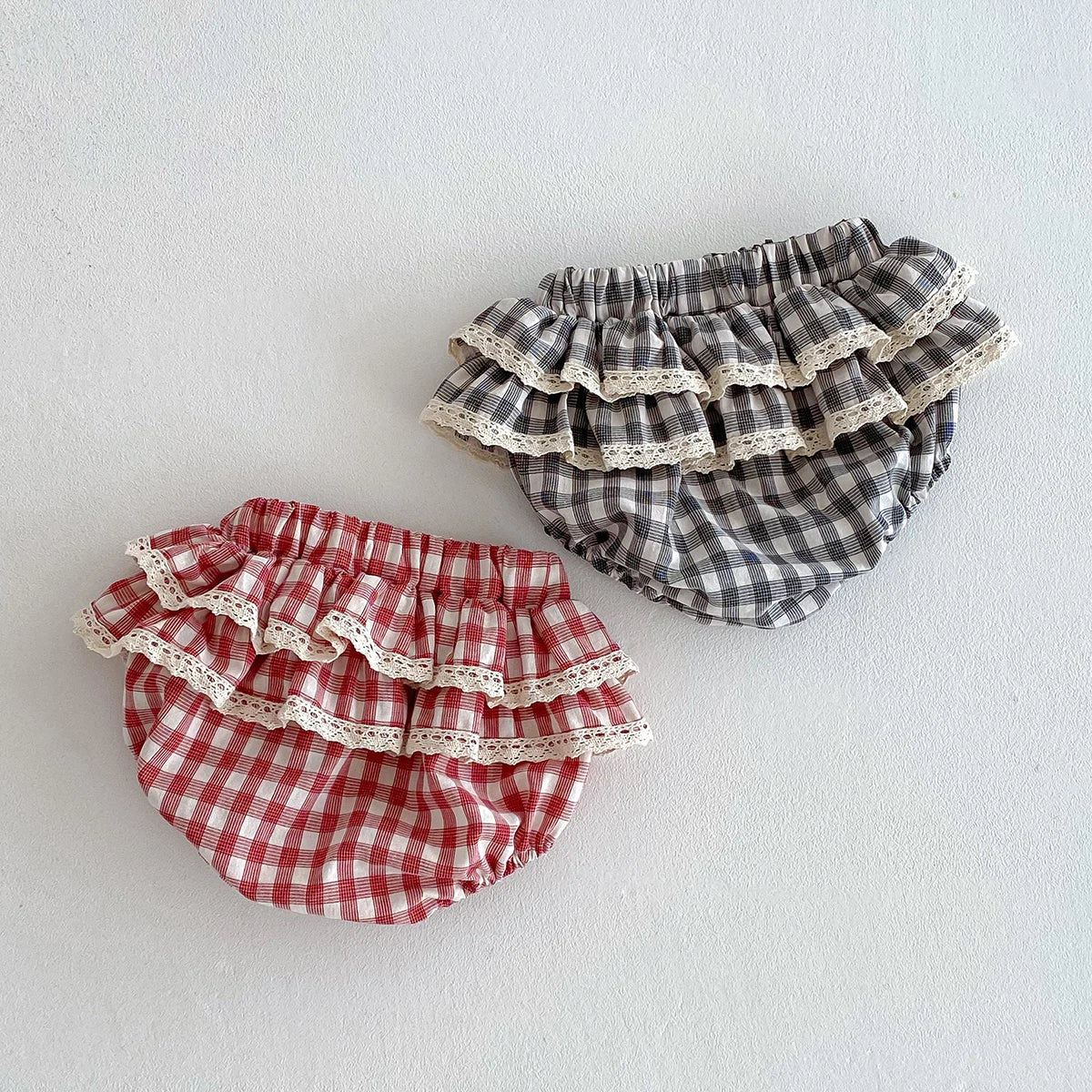 Plaid Ruffled Lace Bloomer