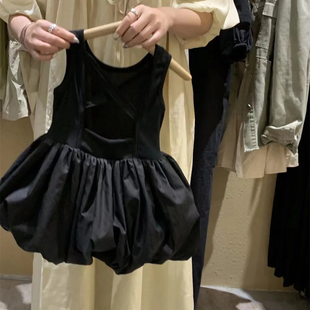 Girls Wide Cross Backless Dress