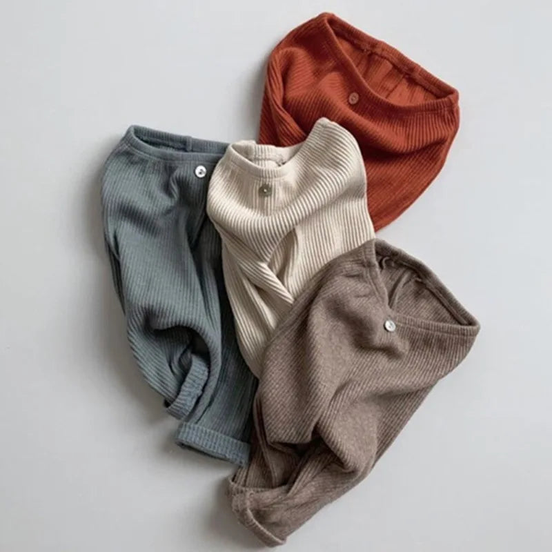 Cotton Elastic Solid Color Pants