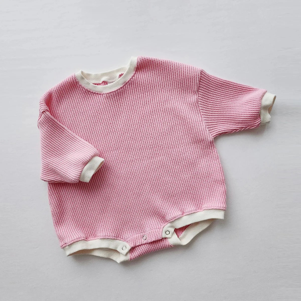 Cotton Waffle Knit Oversized Romper