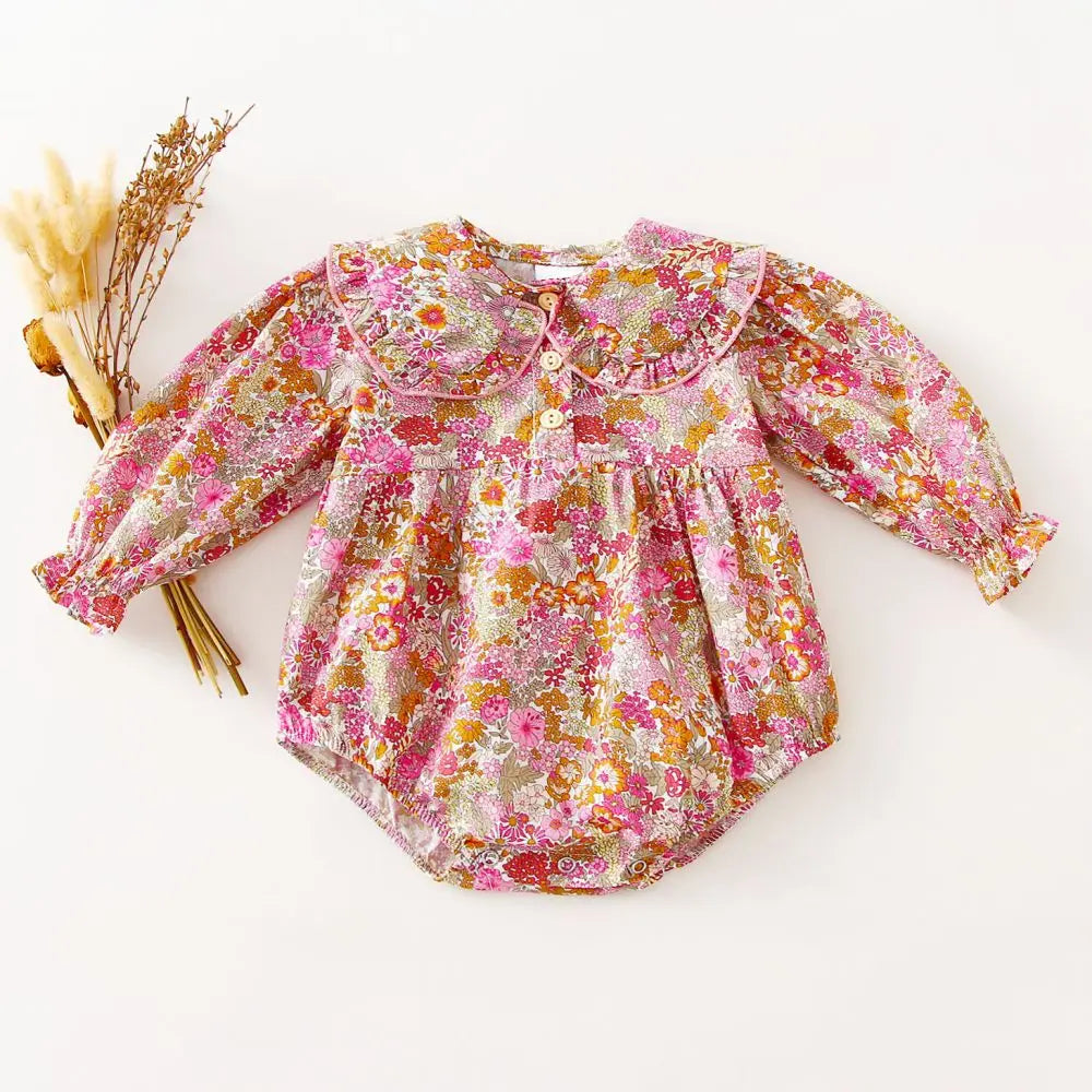 Vintage Floral Collared Rompers
