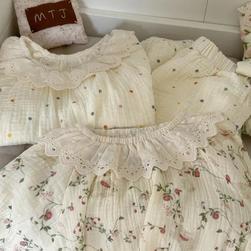 Girls Pattern Lace Set