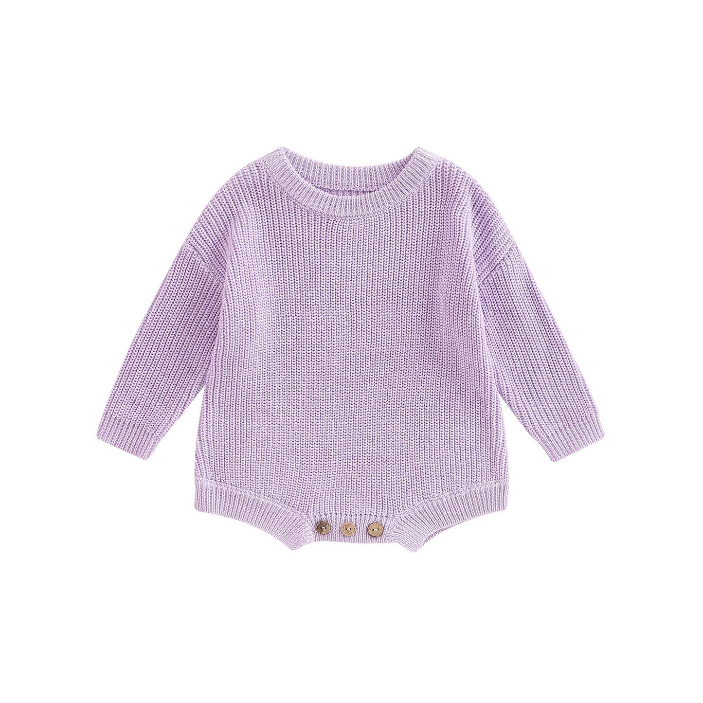 Solid Colour Warm Knit Romper