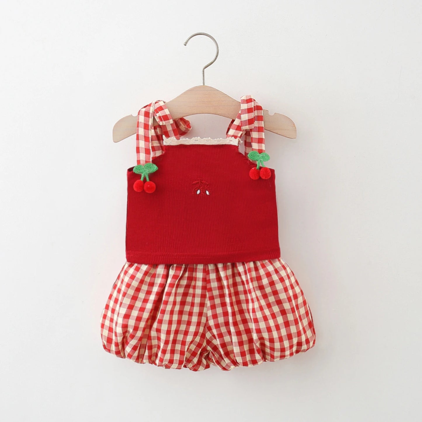 Cherry Plaid Camisole Set