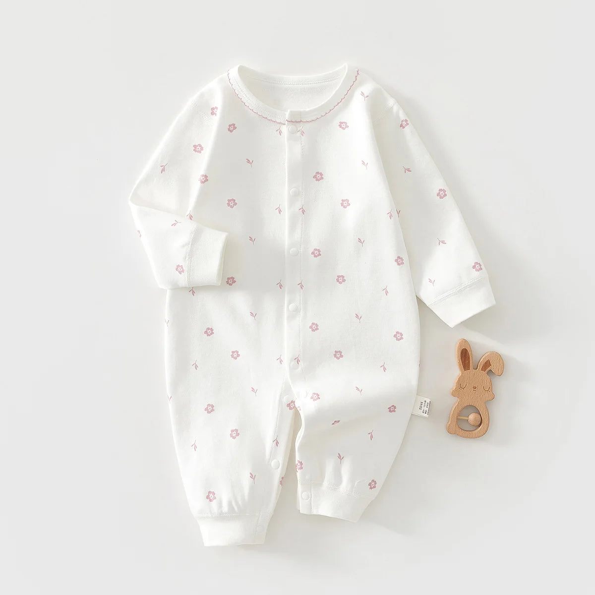 Charming Floral Print Cotton Jumpsuit