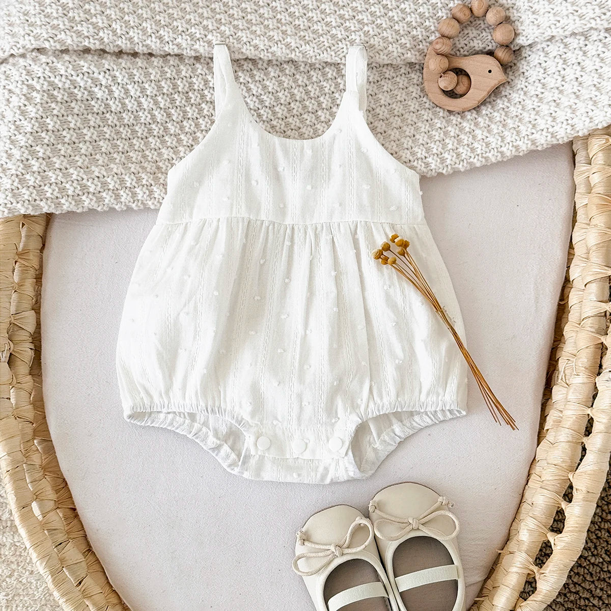 Casual Thin Dotted Embroidery Romper