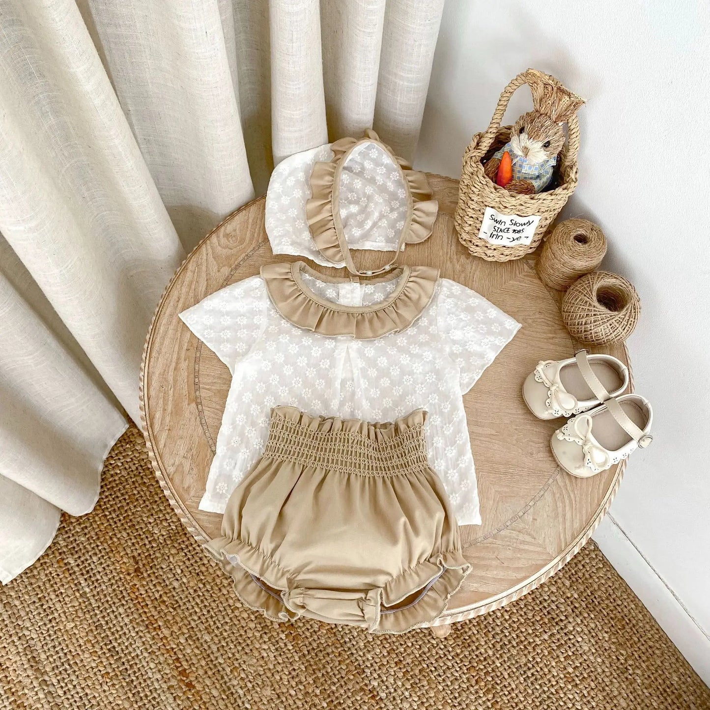 Brown Floral Embroidery Set