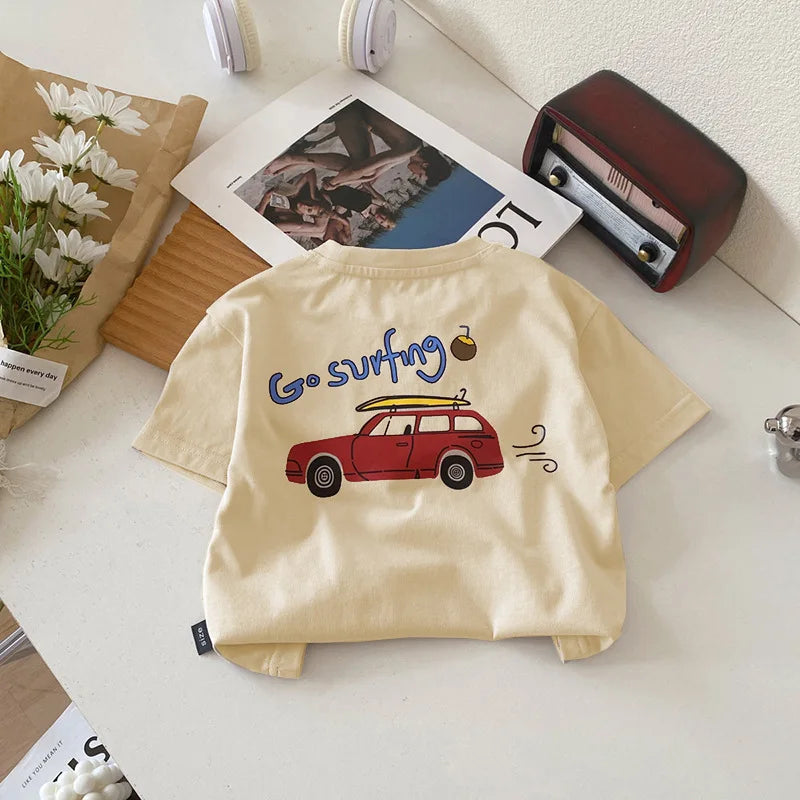 Go Surfing Car Print T-shirt