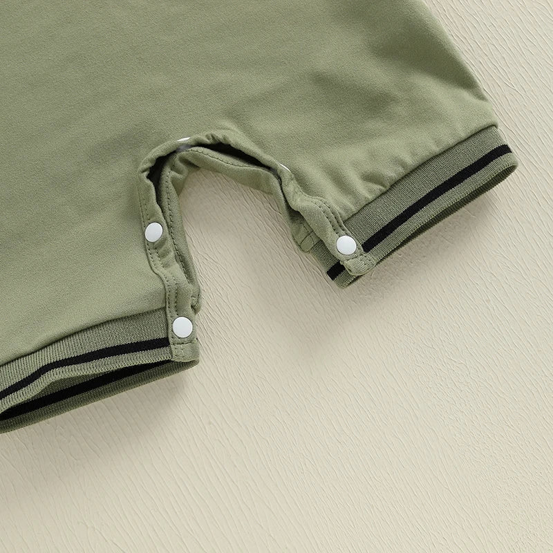 Dinosaur Button-Up Collared Romper