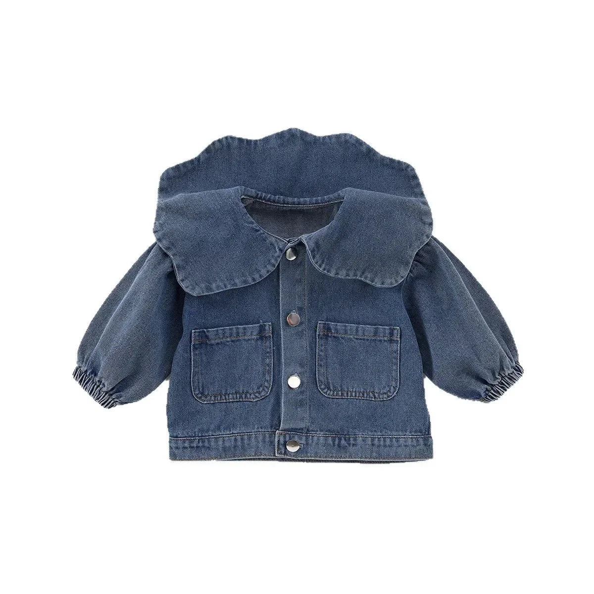 Girls Denim Collared Top