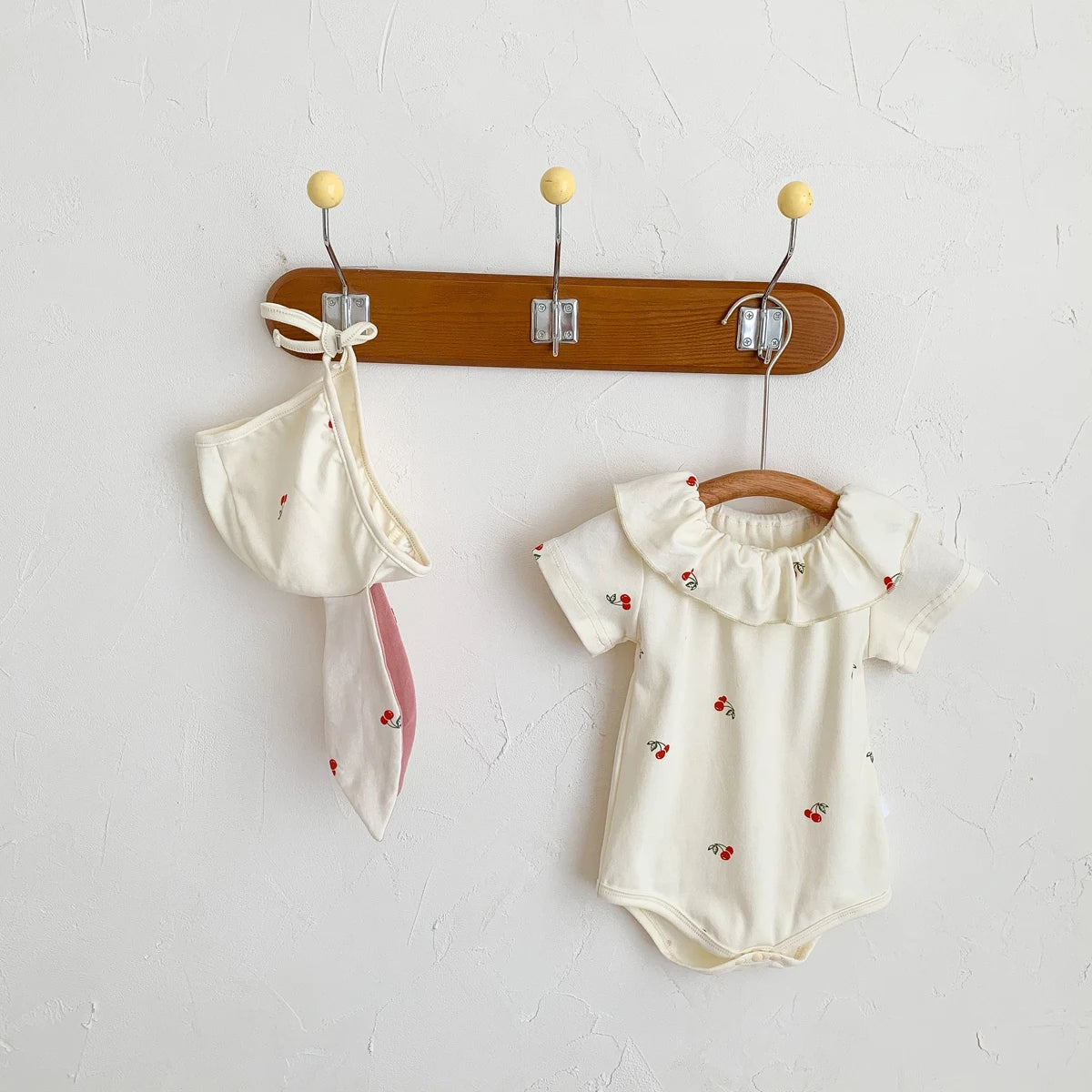 Cherry Bunny Ears Bodysuit and Hat