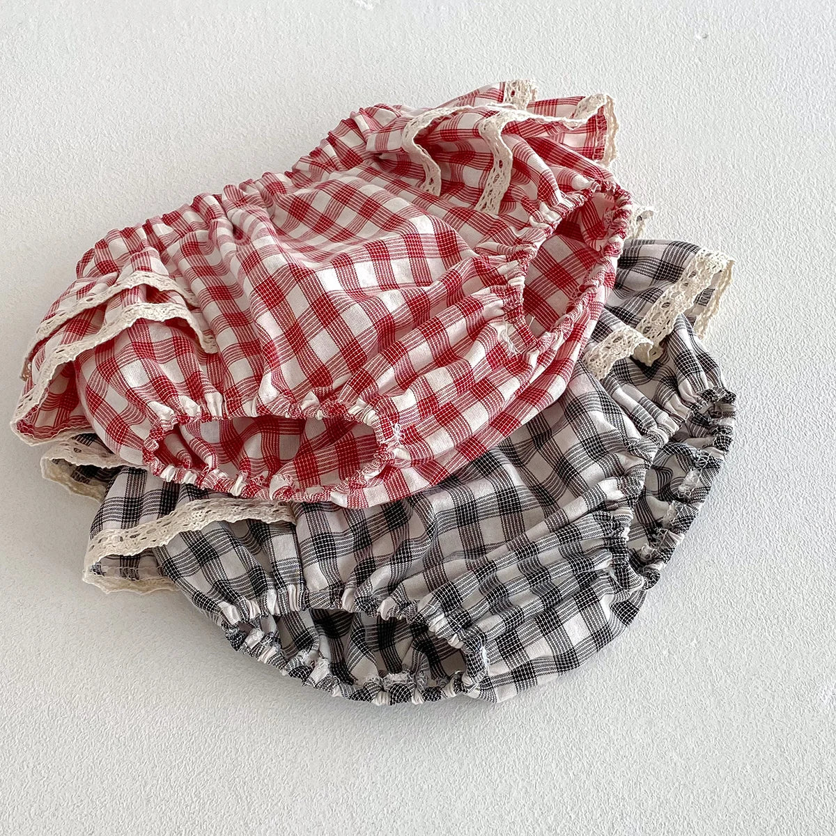 Plaid Ruffled Lace Bloomer