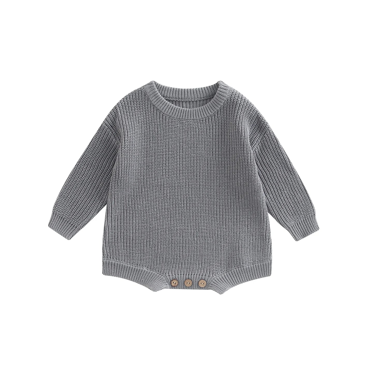 Solid Colour Warm Knit Romper