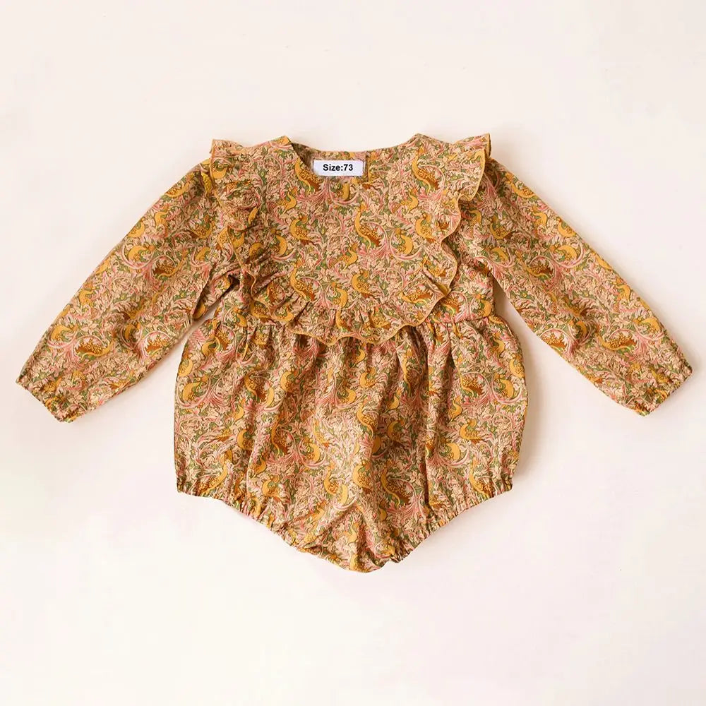 Vintage Floral Collared Rompers