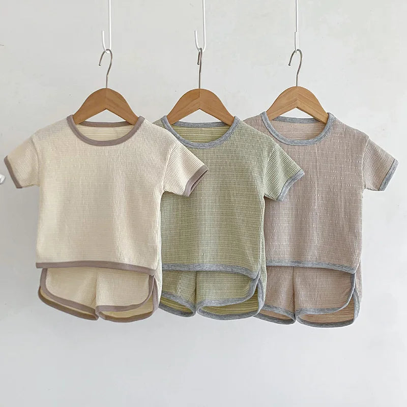 Boys Waffle Two Colour Set