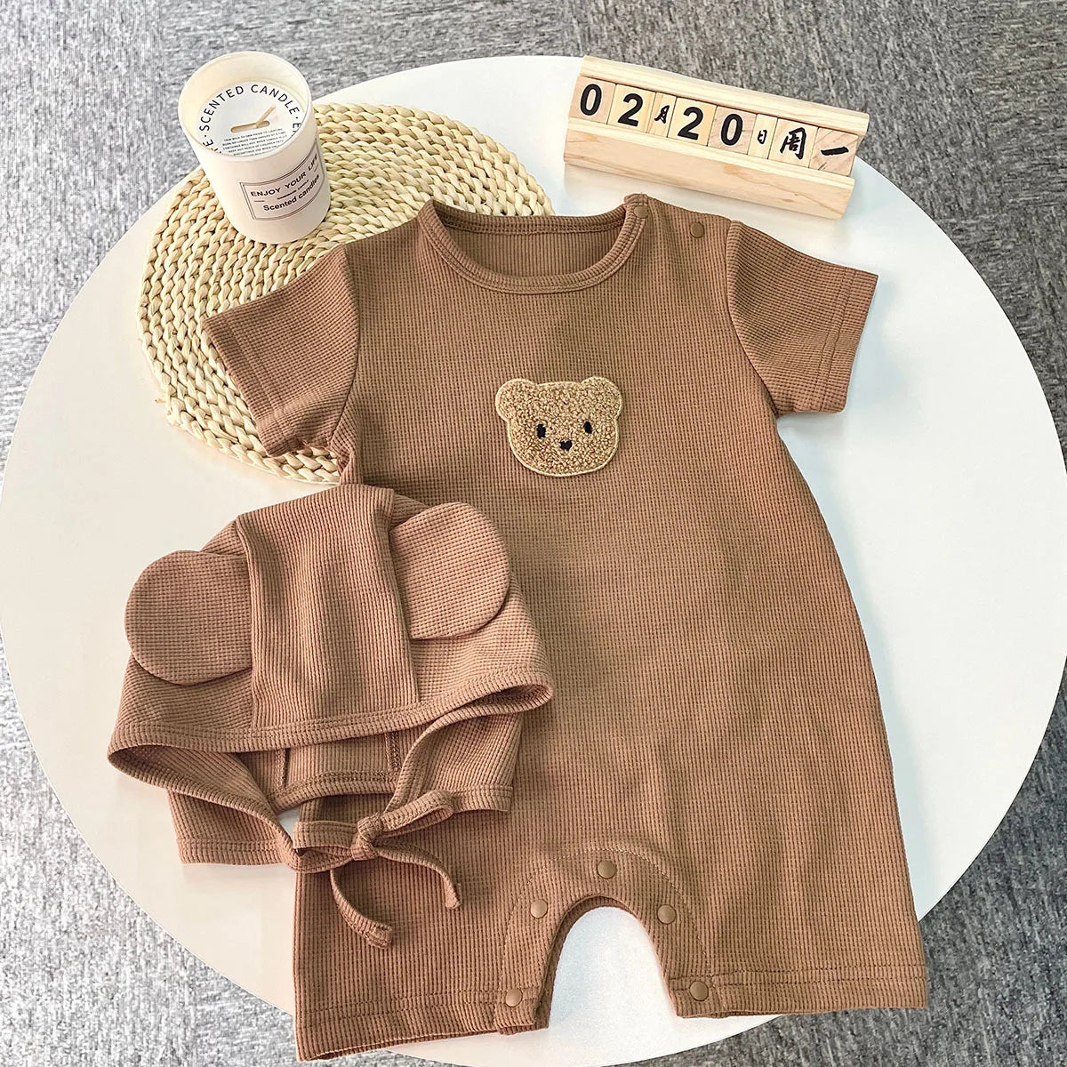 Boys Waffle Patch Bear Set