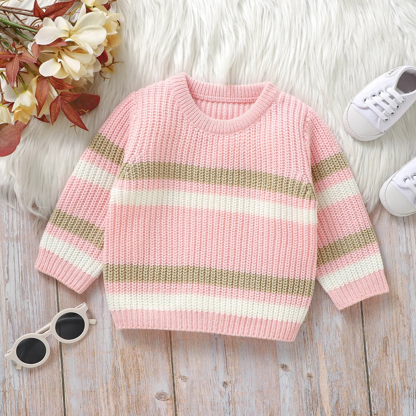 Colourful Striped Chunky Knit Sweater