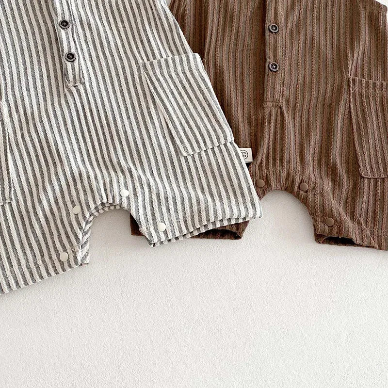 Sleeveless Cotton Striped Romper