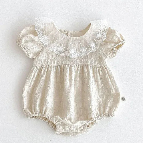 Sleeveless Lace Splicing Romper