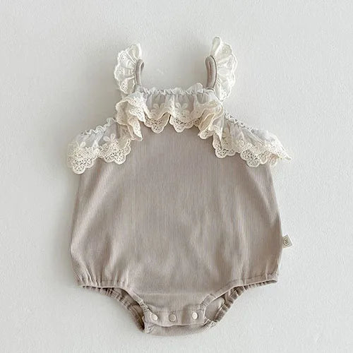 Sleeveless Lace Splicing Romper