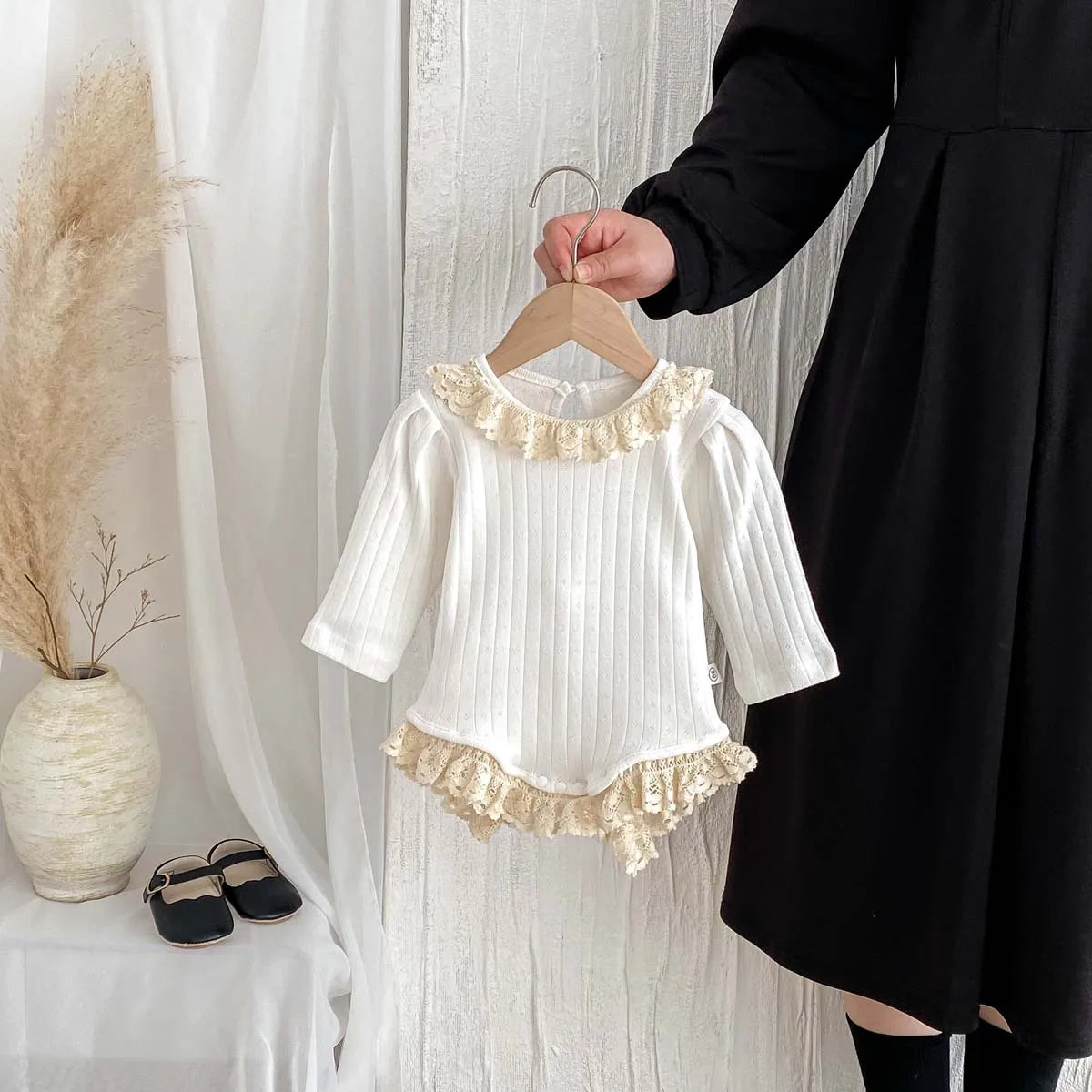 Hollow Laced Knit Bodysuit