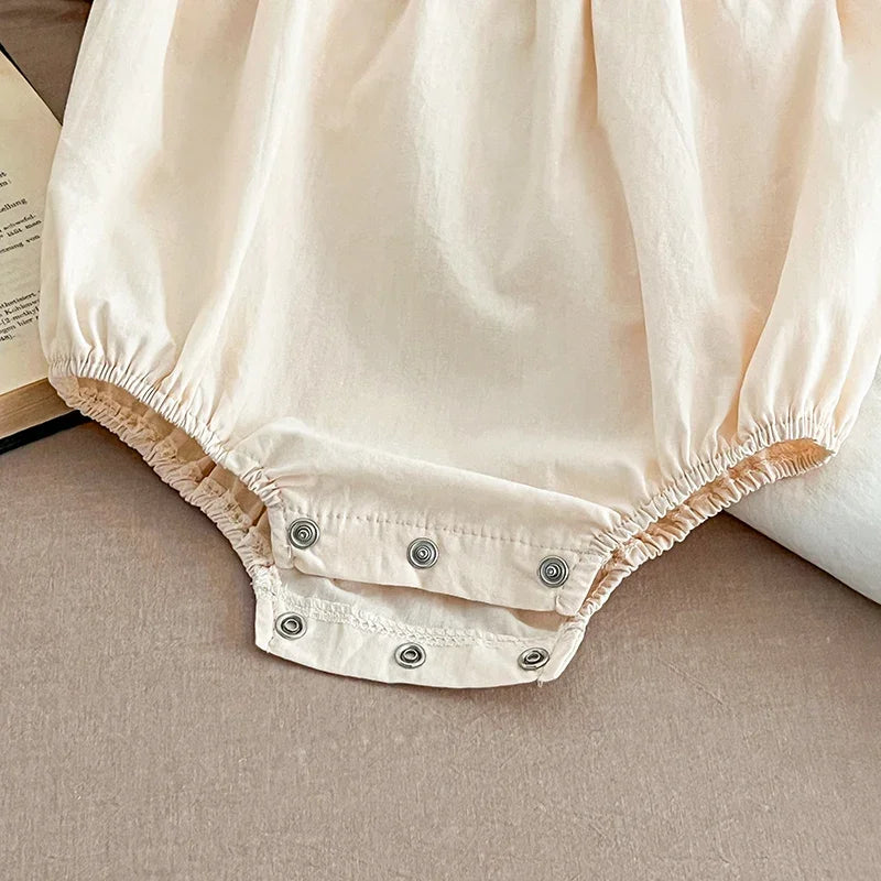 Laced Floral Embroidery Romper