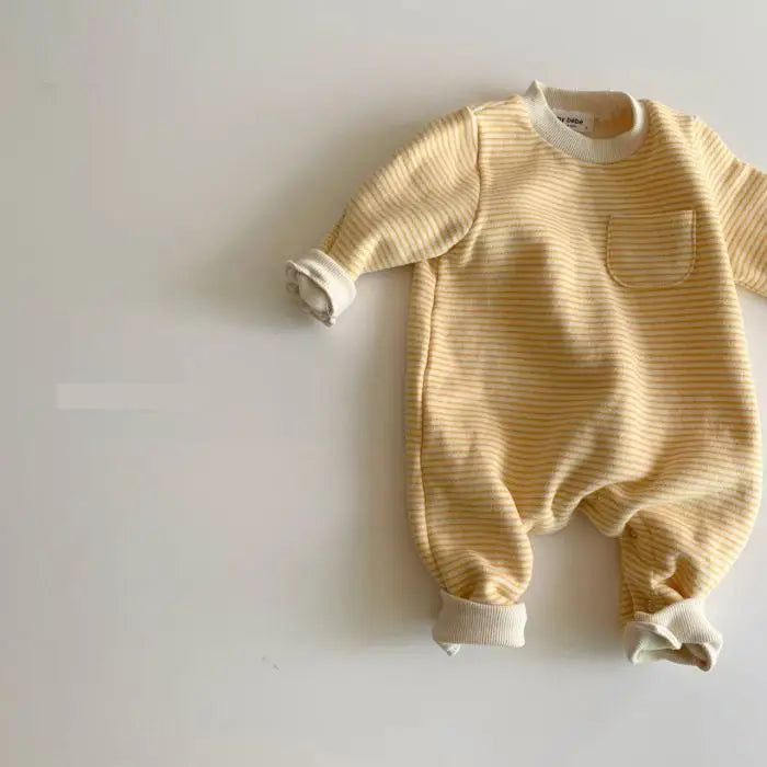 Striped Pocket Cotton Jumpsuit