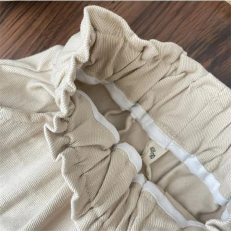Cotton Brown Floral Embroidery Pants