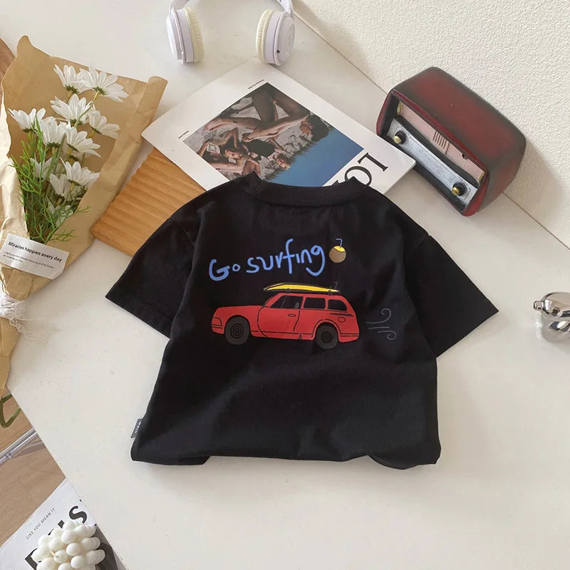 Go Surfing Car Print T-shirt
