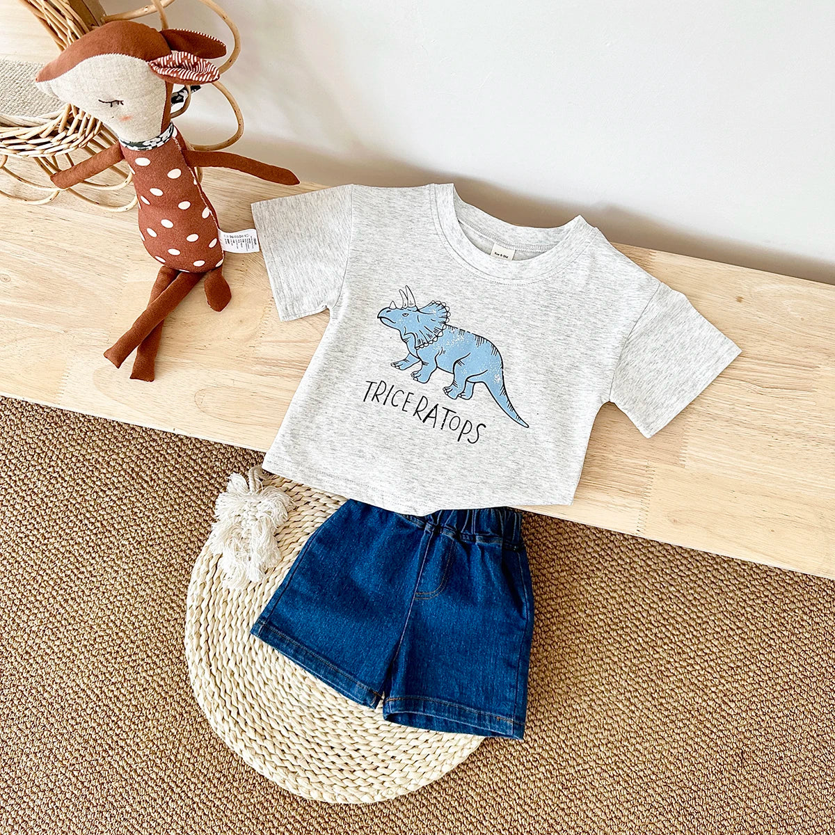 Dinosaur Print Denim Set