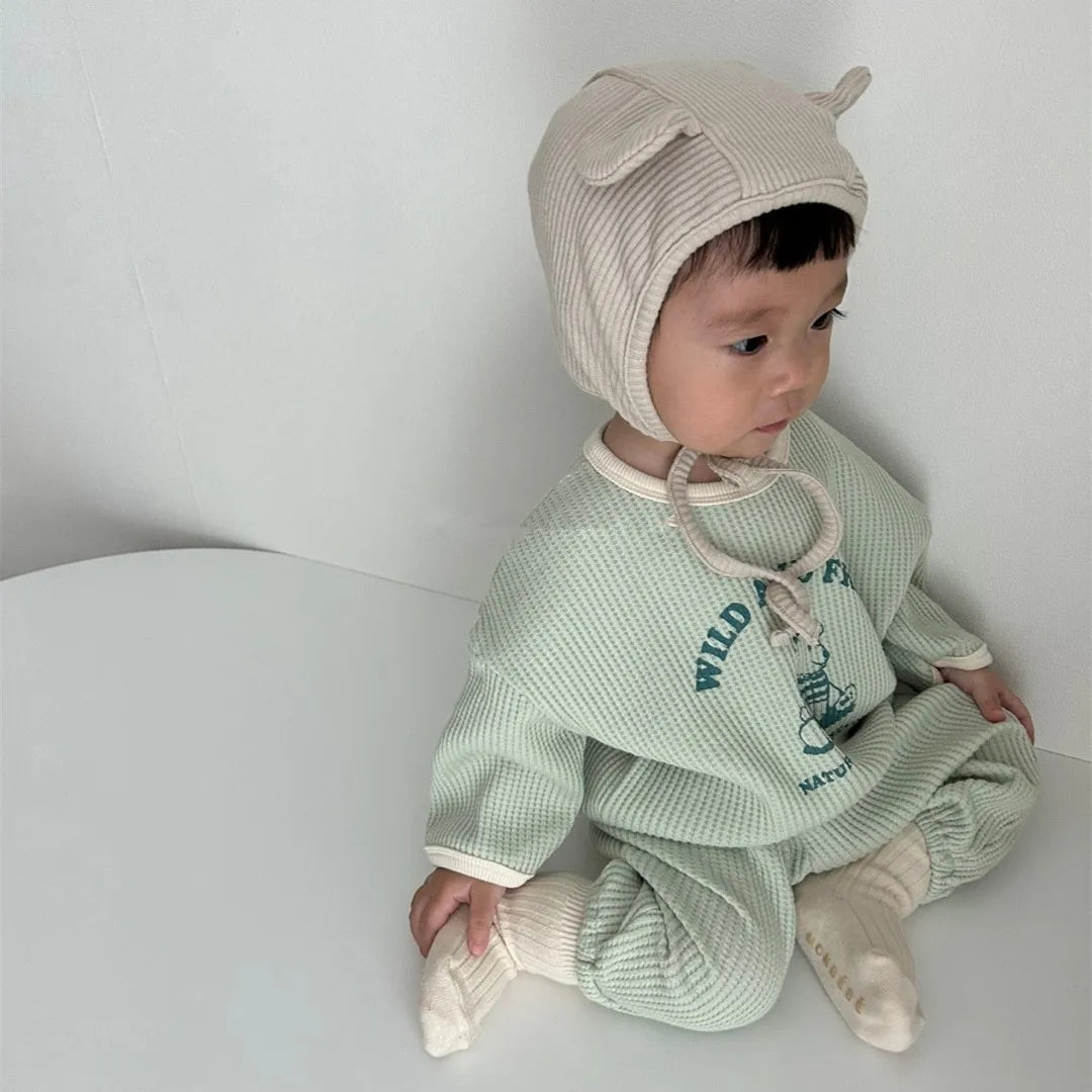 Unisex Cartoon Bear Waffle Set