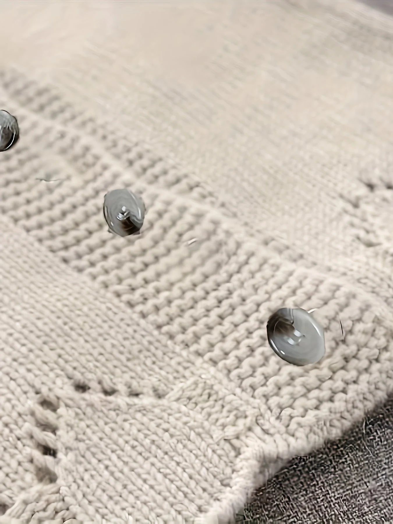 Beige Thick Knit Cardigan