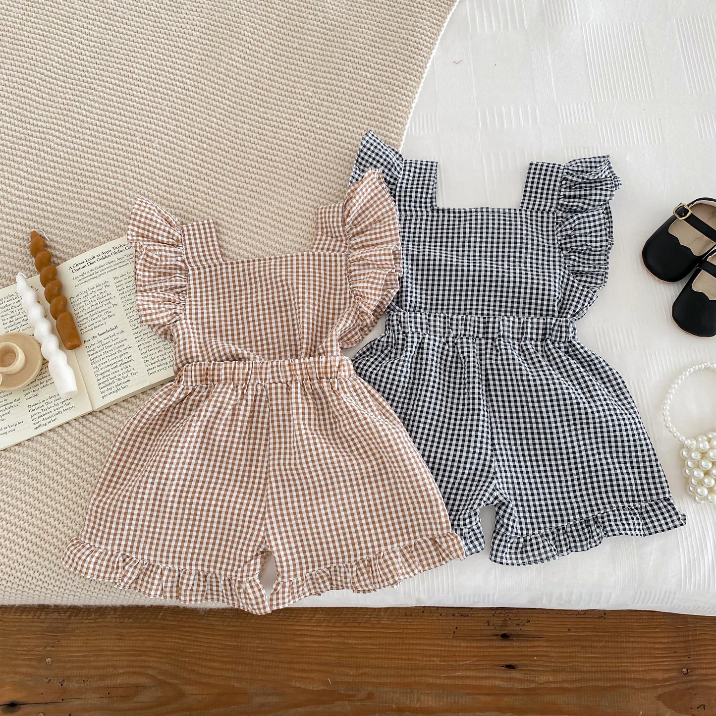 Checkered Blouse Set